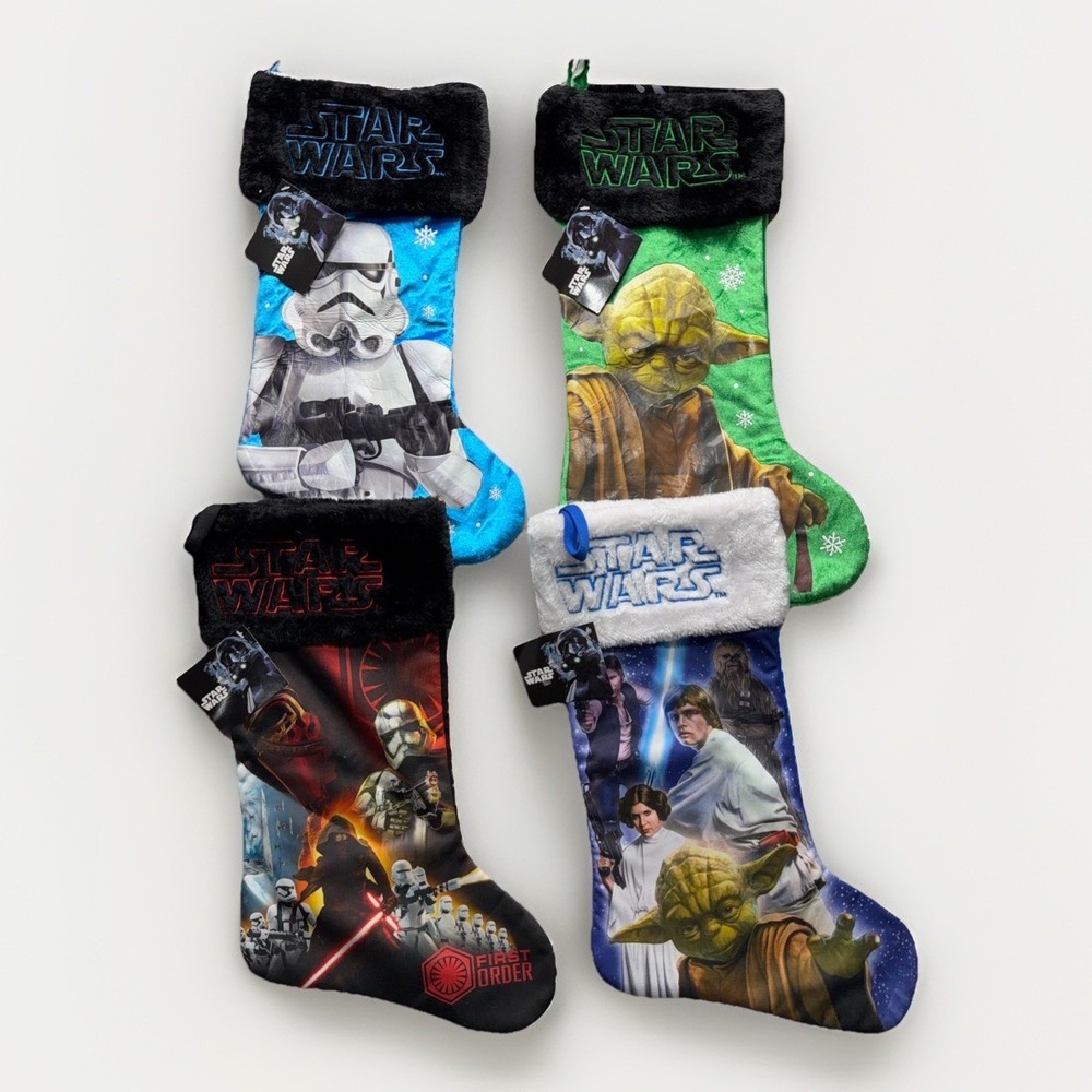 Star Wars Christmas 19" Stocking Lot Yoda Stormtrooper Darth Maul Luke Skywalker